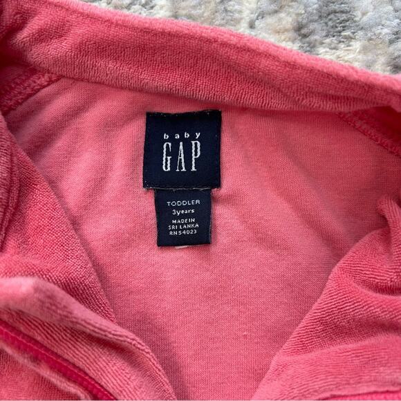 Y2K Baby Gap Terry Cloth Pink Zip Jacket 3 Toddler 2004 - Picture 5 of 9